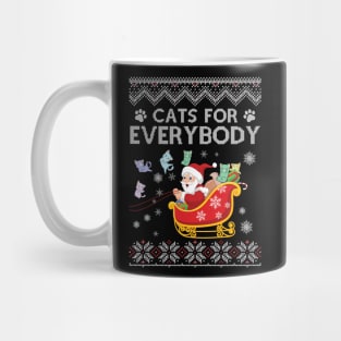 Cats For Everybody Ugly Christmas Funny Xmas Cute Cat Lover Mug